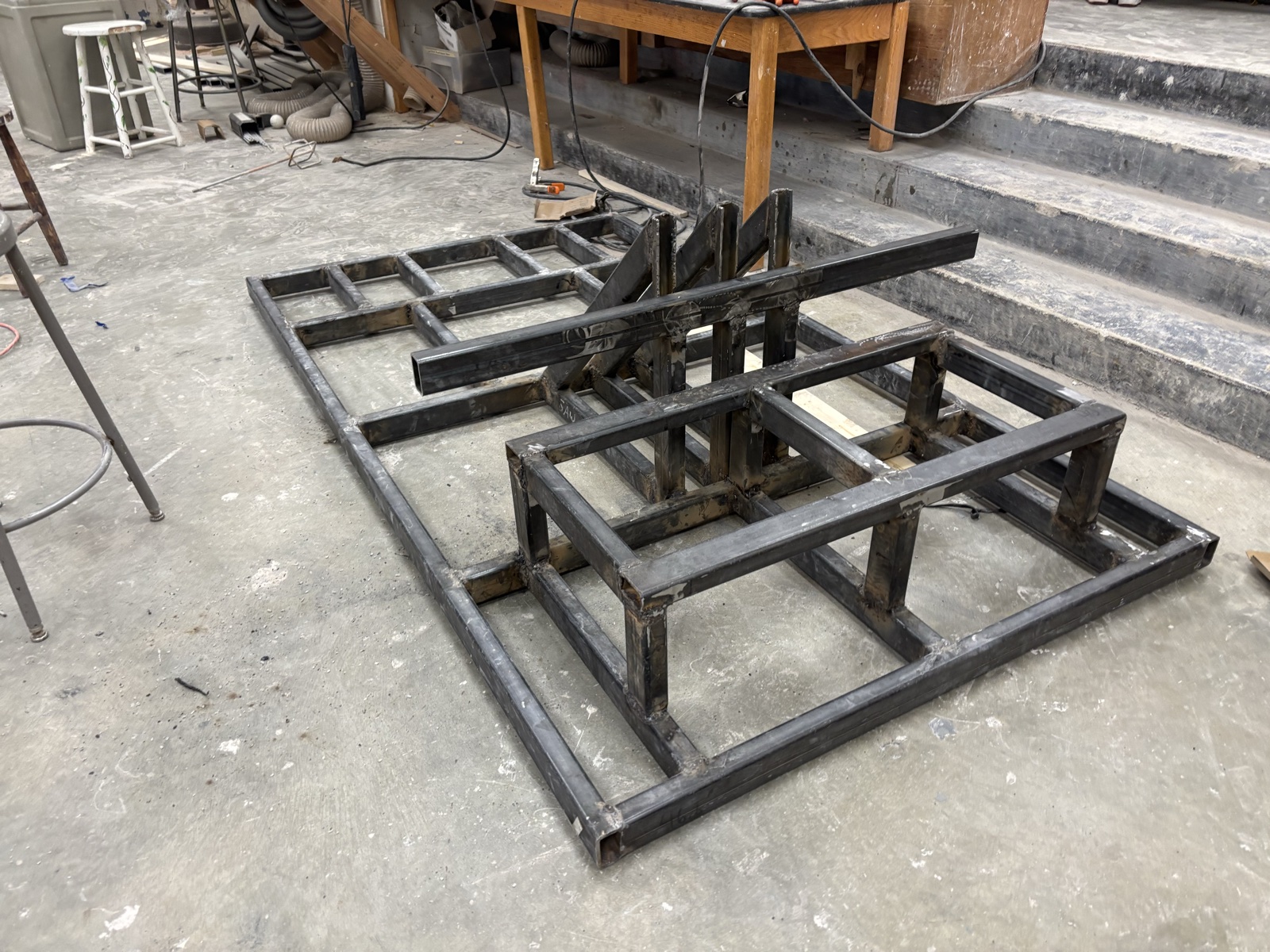 Second frame section being built alongside the first